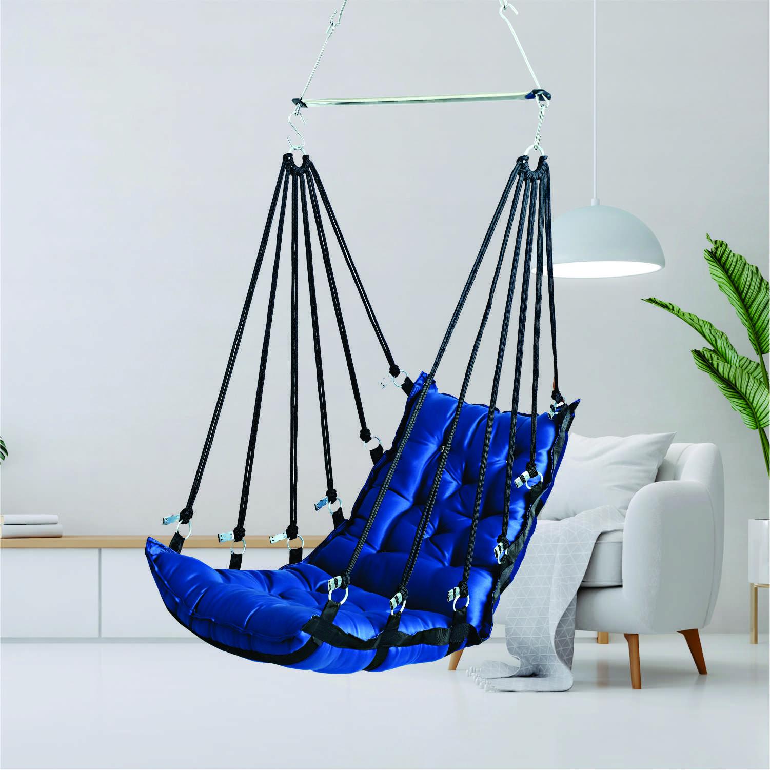 Single Seater Hanging Swing | Modern Blue Jhula for Indoor & Outdoor Comfort